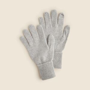 NEW J CREW Cashmere tech-touch gloves in light Heather grey